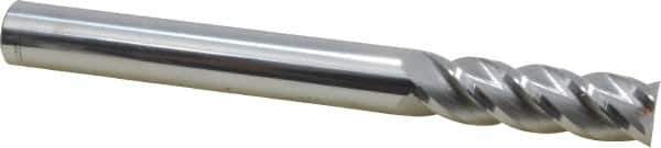 Accupro - 5/8", 2" LOC, 5/8" Shank Diam, 6" OAL, 4 Flute, Solid Carbide Square End Mill - Single End, Uncoated, Spiral Flute, 40° Helix, Centercutting, Right Hand Cut, Right Hand Flute - Apex Tool & Supply