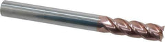 Accupro - 5/8", 2" LOC, 5/8" Shank Diam, 6" OAL, 4 Flute, Solid Carbide Square End Mill - Single End, TiCN Finish, Spiral Flute, 40° Helix, Centercutting, Right Hand Cut, Right Hand Flute - Apex Tool & Supply