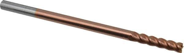 Accupro - 5/16", 1-1/2" LOC, 5/16" Shank Diam, 6" OAL, 4 Flute, Solid Carbide Square End Mill - Single End, TiCN Finish, Spiral Flute, 40° Helix, Centercutting, Right Hand Cut, Right Hand Flute - Apex Tool & Supply