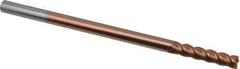 Accupro - 5/16", 1-1/2" LOC, 5/16" Shank Diam, 6" OAL, 4 Flute, Solid Carbide Square End Mill - Single End, TiCN Finish, Spiral Flute, 40° Helix, Centercutting, Right Hand Cut, Right Hand Flute - Apex Tool & Supply