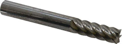 Accupro - 5/16", 7/8" LOC, 5/16" Shank Diam, 2-1/2" OAL, 6 Flute, Solid Carbide Square End Mill - Single End, Uncoated, Spiral Flute, 40° Helix, Centercutting, Right Hand Cut, Right Hand Flute - Apex Tool & Supply