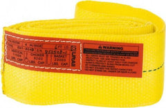 Lift-All - 6' Long x 4" Wide, 11,500 Lb Vertical Capacity, 1 Ply, Polyester Web Sling - 9,200 Lb Choker Capacity, Yellow - Apex Tool & Supply