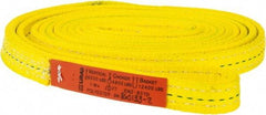 Lift-All - 10' Long x 1" Wide, 6,200 Lb Vertical Capacity, 2 Ply, Polyester Web Sling - 4,900 Lb Choker Capacity, Yellow - Apex Tool & Supply