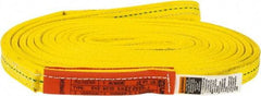 Lift-All - 12' Long x 1" Wide, 6,200 Lb Vertical Capacity, 2 Ply, Polyester Web Sling - 4,900 Lb Choker Capacity, Yellow - Apex Tool & Supply