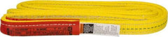 Lift-All - 4' Long x 1" Wide, 6,200 Lb Vertical Capacity, 2 Ply, Polyester Web Sling - 4,900 Lb Choker Capacity, Yellow - Apex Tool & Supply