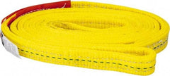 Lift-All - 6' Long x 1" Wide, 6,200 Lb Vertical Capacity, 2 Ply, Polyester Web Sling - 4,900 Lb Choker Capacity, Yellow - Apex Tool & Supply