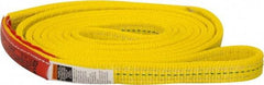 Lift-All - 8' Long x 1" Wide, 6,200 Lb Vertical Capacity, 2 Ply, Polyester Web Sling - 4,900 Lb Choker Capacity, Yellow - Apex Tool & Supply