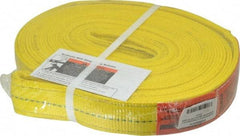 Lift-All - 14' Long x 2" Wide, 12,200 Lb Vertical Capacity, 2 Ply, Polyester Web Sling - 9,800 Lb Choker Capacity, Yellow - Apex Tool & Supply