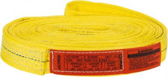 Lift-All - 16' Long x 2" Wide, 12,200 Lb Vertical Capacity, 2 Ply, Polyester Web Sling - 9,800 Lb Choker Capacity, Yellow - Apex Tool & Supply