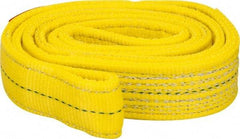 Lift-All - 4' Long x 2" Wide, 12,200 Lb Vertical Capacity, 2 Ply, Polyester Web Sling - 9,800 Lb Choker Capacity, Yellow - Apex Tool & Supply