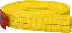 Lift-All - 6' Long x 2" Wide, 12,200 Lb Vertical Capacity, 2 Ply, Polyester Web Sling - 9,800 Lb Choker Capacity, Yellow - Apex Tool & Supply