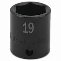 SK - Impact Socket - 3/8"DR 19MM IMPACT SOCKET - Apex Tool & Supply