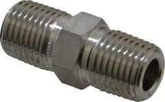 Ham-Let - 1/4" Grade 316 Stainless Steel Pipe Hex Nipple - MNPT End Connections, 7,500 psi - Apex Tool & Supply