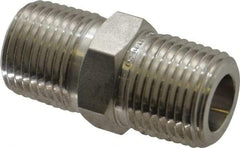 Ham-Let - 1/2" Grade 316 Stainless Steel Pipe Hex Nipple - MNPT End Connections, 7,200 psi - Apex Tool & Supply