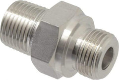 Ham-Let - 3/8" Grade 316 Stainless Steel Pipe Hex Nipple - MNPT x MBSPP End Connections, 7,300 psi - Apex Tool & Supply