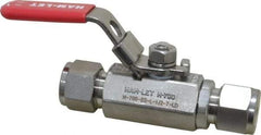 Ham-Let - 1/2" Pipe, Compression x Compression End Connections, Stainless Steel, Inline, Two Way Flow, Instrumentation Ball Valve - 2,000 psi WOG Rating, Locking Lever Handle, Reinforced PTFE Seal, Reinforced PTFE Seat - Apex Tool & Supply