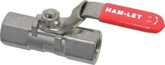 Ham-Let - 1/2" Pipe, FNPT x FNPT End Connections, Stainless Steel, Inline, Two Way Flow, Instrumentation Ball Valve - 2,000 psi WOG Rating, Locking Lever Handle, Reinforced PTFE Seal, Reinforced PTFE Seat - Apex Tool & Supply