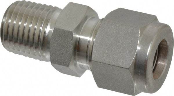 Ham-Let - 3/8" OD, Grade 316Stainless Steel Male Connector - Comp x MNPT Ends - Apex Tool & Supply