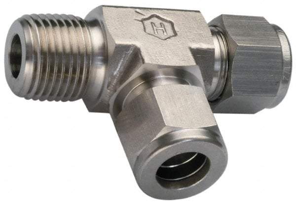 Ham-Let - 3/8" OD, Grade 316Stainless Steel Male Run Tee - Comp x MNPT x Comp Ends - Apex Tool & Supply