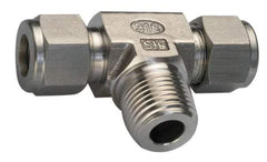 Ham-Let - 3/8" OD, Grade 316Stainless Steel Male Branch Tee - Comp x Comp x MNPT Ends - Apex Tool & Supply