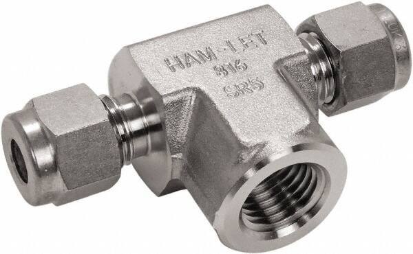 Ham-Let - 1/4" OD, Grade 316Stainless Steel Female Branch Tee - Comp x Comp x FNPT Ends - Apex Tool & Supply