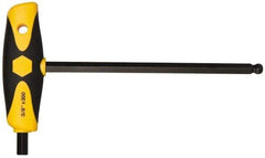 Wiha - 3/8" Hex, T-Handle Cushion Grip, Ball End Hex Key - 7-29/32" OAL, Inch System of Measurement - Apex Tool & Supply