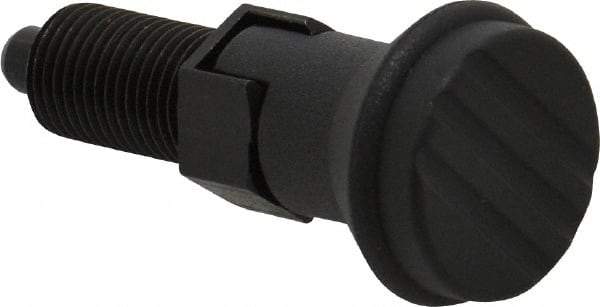 Gibraltar - M10x1, 15mm Thread Length, 5mm Plunger Diam, Lockout Knob Handle Indexing Plunger - Plunger Style C, 17mm Body Length, 47mm OAL, Steel - Apex Tool & Supply