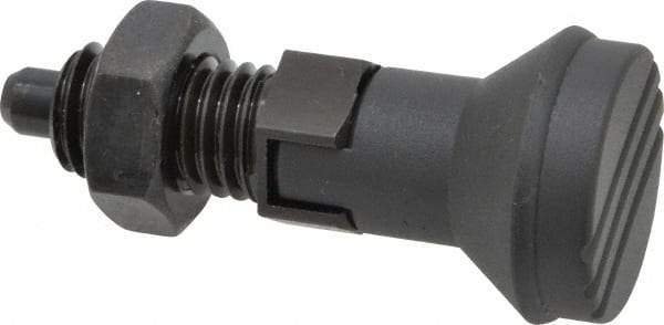 Gibraltar - 5/8-11, 23mm Thread Length, 8mm Plunger Diam, Lockout Knob Handle Indexing Plunger - Plunger Style D, 26mm Body Length, 74mm OAL, Steel - Apex Tool & Supply