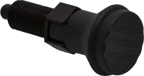 Gibraltar - 3/8-24, 15mm Thread Length, 5mm Plunger Diam, Lockout Knob Handle Indexing Plunger - Plunger Style C, 17mm Body Length, 47mm OAL, Steel - Apex Tool & Supply
