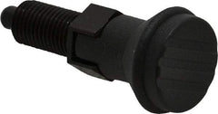 Gibraltar - 3/8-24, 15mm Thread Length, 5mm Plunger Diam, Lockout Knob Handle Indexing Plunger - Plunger Style C, 17mm Body Length, 47mm OAL, Steel - Apex Tool & Supply