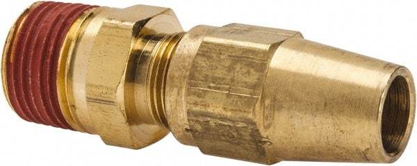 Parker - 3/8" OD, Brass Male Connector - 400 Max Working psi, -65 to 250°F, Comp x MNPT Ends - Apex Tool & Supply