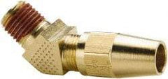 Parker - 3/8" OD, Brass Male 45° Elbow - 400 Max Working psi, -65 to 250°F, Comp x Male NPTF Ends - Apex Tool & Supply