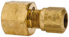 Parker - 3/8" OD, Brass Female Connector - 150 Max Working psi, -40 to 200°F, Comp x FNPT Ends - Apex Tool & Supply