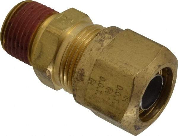 Parker - 5/8" OD, Brass Male Connector - 150 Max Working psi, -40 to 200°F, Comp x MNPT Ends - Apex Tool & Supply
