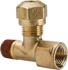Parker - 1/4" OD, Brass Adapter Tee - 150 Max Working psi, -40 to 200°F, - Apex Tool & Supply