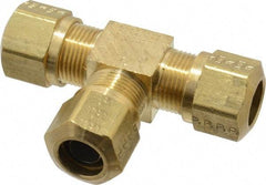 Parker - 1/2" OD, Brass Union Tee - 150 Max Working psi, -40 to 200°F, Comp x Comp x Comp Ends - Apex Tool & Supply