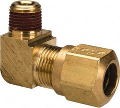 Parker - 3/8" OD, Brass Male Elbow - 150 Max Working psi, -40 to 200°F, Comp x MNPT Ends - Apex Tool & Supply