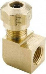 Parker - 1/4" OD, Brass Female Elbow - 150 Max Working psi, -40 to 200°F, Comp x FNPT Ends - Apex Tool & Supply