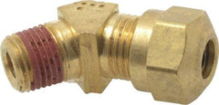 Parker - 1/4" OD, Brass Male 45° Elbow - 150 Max Working psi, -40 to 200°F, Comp x MNPT Ends - Apex Tool & Supply