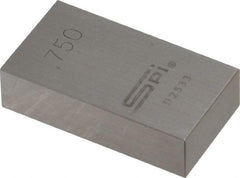 SPI - 0.75" Rectangular Steel Gage Block - Accuracy Grade AS-1, Includes NIST Traceability Certification - Apex Tool & Supply