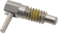 Vlier - 1/4-20 Thread, 1/2" Thread Length, 0.16" Plunger Diam, 0.12 Lb Init to 0.5 Lb Final End Force, Stainless Steel Locking L Handle Plunger - 3/4" Body Length, 1/2" Length Under Head, Locking Element, 0.2" Plunger Projection - Apex Tool & Supply