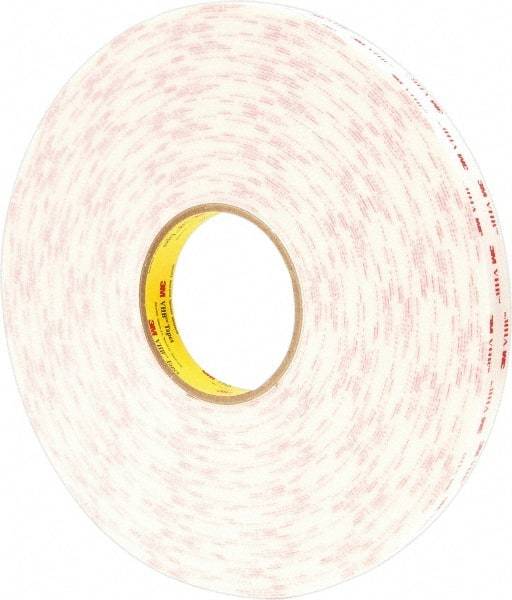 3M - 36 Yd Acrylic Adhesive Double Sided Tape - 45 mil Thick, Foam Liner - Apex Tool & Supply