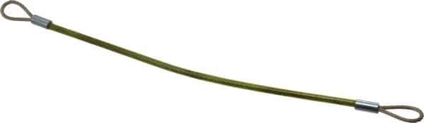 Jergens - 8" Long, Stainless Steel Cable Loop & Loop End, Quick Release Pin Lanyard - 1/16" Cable Diam, Nylon Cable - Apex Tool & Supply