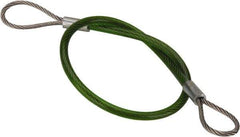 Jergens - 10" Long, Stainless Steel Cable Loop & Loop End, Quick Release Pin Lanyard - 1/16" Cable Diam, Nylon Cable - Apex Tool & Supply