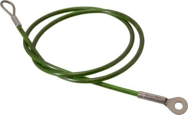 Jergens - 24" Long, Stainless Steel Cable Loop & Eye End, Quick Release Pin Lanyard - 1/16" Cable Diam, 3/16" Hole Diam, Nylon Cable - Apex Tool & Supply