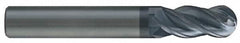 SGS - 0.4724" Diam, 1.024" LOC, 4 Flute Solid Carbide Ball End Mill - Apex Tool & Supply