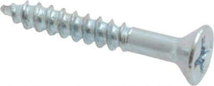 Value Collection - #6, 1" OAL, Phillips Drive, Flat Head Wood Screw - Zinc Plated Steel, Grade 2 - Apex Tool & Supply