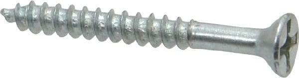 Value Collection - #6, 1-1/4" OAL, Phillips Drive, Flat Head Wood Screw - Zinc Plated Steel, Grade 2 - Apex Tool & Supply