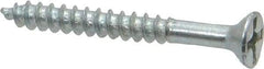Value Collection - #6, 1-1/4" OAL, Phillips Drive, Flat Head Wood Screw - Zinc Plated Steel, Grade 2 - Apex Tool & Supply