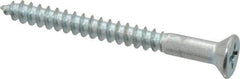Value Collection - #6, 1-1/2" OAL, Phillips Drive, Flat Head Wood Screw - Zinc Plated Steel, Grade 2 - Apex Tool & Supply
